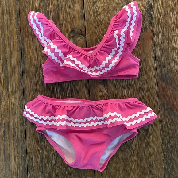 Janie and Jack Recycled Ric Rac Ruffle 2-Piece Swimsuit - Picture 2 of 7